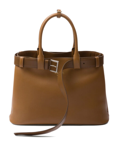 Prada Buckle Large Leather Handbag With Belt 1BA416
